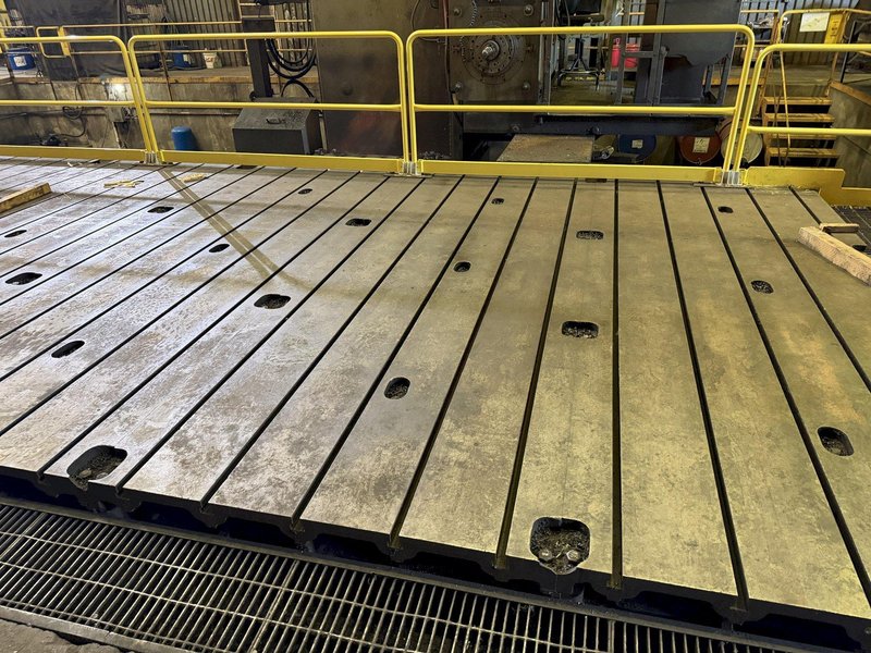 150" W X 420" L X 9" T GIDDINGS &amp; LEWIS T-SLOTTED FLOOR PLATE. STOCK # 0548926