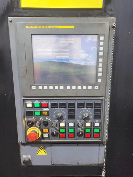 FUJI TNW-35TR 6-AXIS TWIN SPINDLE LIVE TOOL LATHE W/ GANTRY LOADER, 2007- Twin Turrets, 8″ Chucks x2