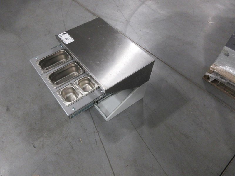 Haas Front Shelving Unit, With Writing Table &amp; Sliding Drawer Storage Tray (21)- Auction Item