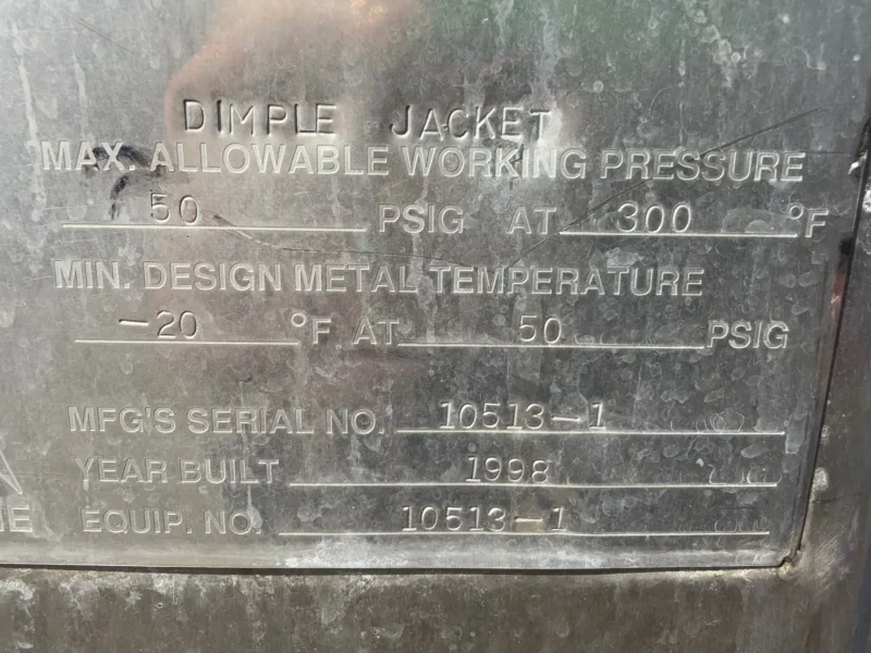 APACHE approx 1400 GALLONS S/S MIXING TANK