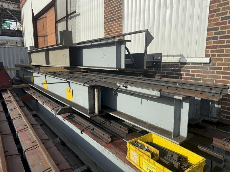 140' CRANE RUNWAY SYSTEM, FOR 7.5 TON CRANE: (15) I-BEAMS AND (18) UPRIGHTS: YOBRO #25856