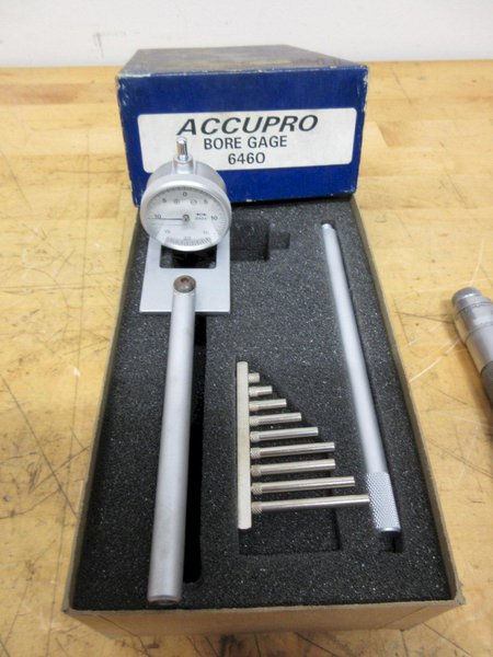 Accupro 2-1/8" - 7" Cylinder Bore Dial Gage, Brown &amp; Sharpe 1.600" - 2.000" 3 Point Mic- Auction Item