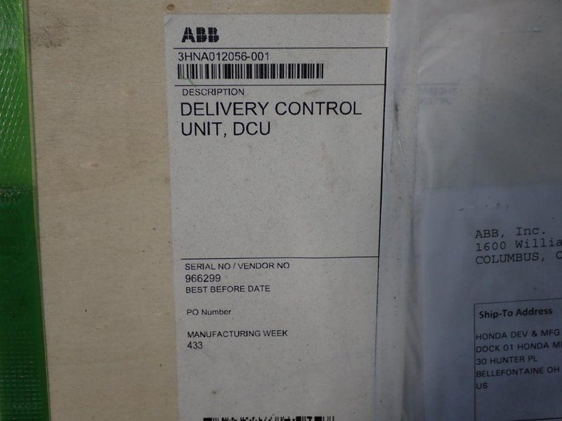 ABB DELIVERY CONTROL UNIT  -  3HNA012056-001