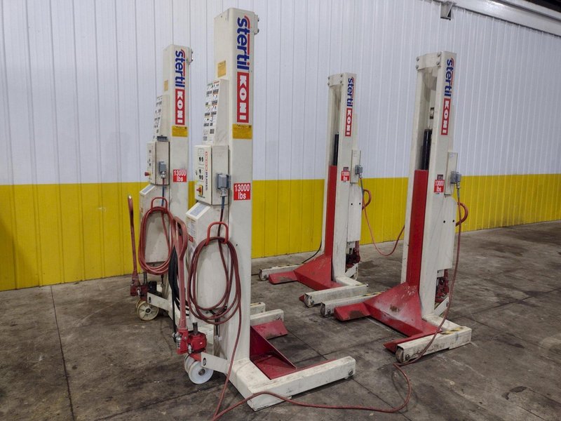 (4) 13,000 LBS STERTIL-KONI MODEL ST-1060 HEAVY DUTY MOBILE COLUMN LIFT JACKS: STOCK #23064