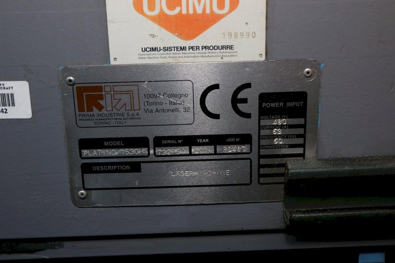 3500 WATT PRIMA MODEL #PLATINO 1530 HS LASER (2004): STOCK #12243
