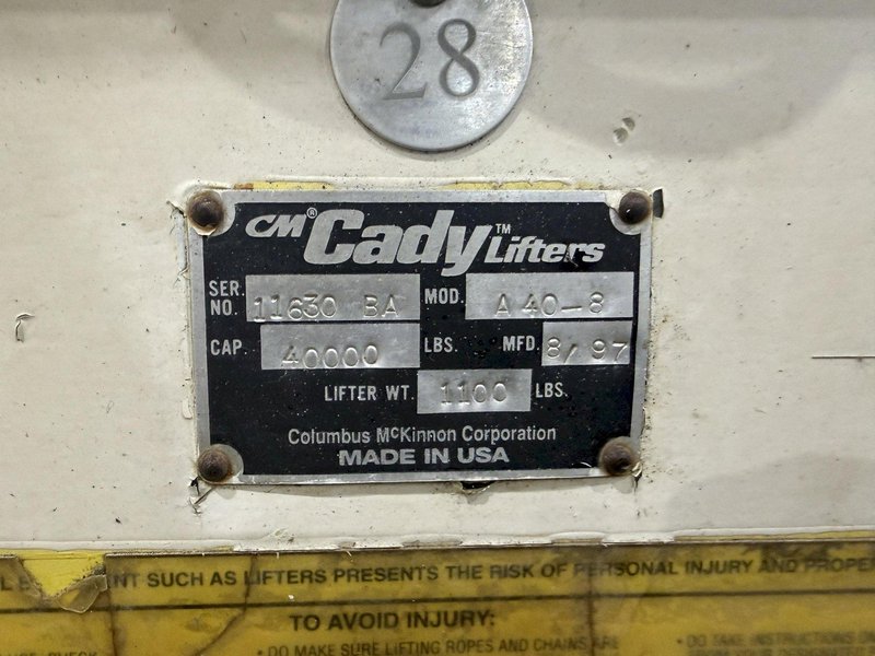 40,000 LBS (20TON) CM CADY LIFTERS SPREADER BAR / LIFTING BRAM: YOBRO #26161