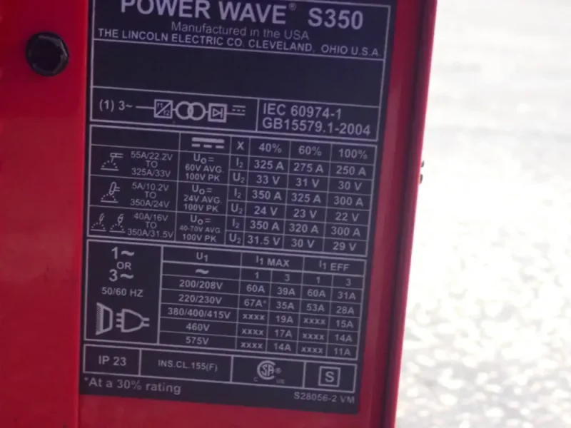 LINCOLN ELECTRIC 350A S350 WELDER  -  K2823-3 / POWER WAVE S350