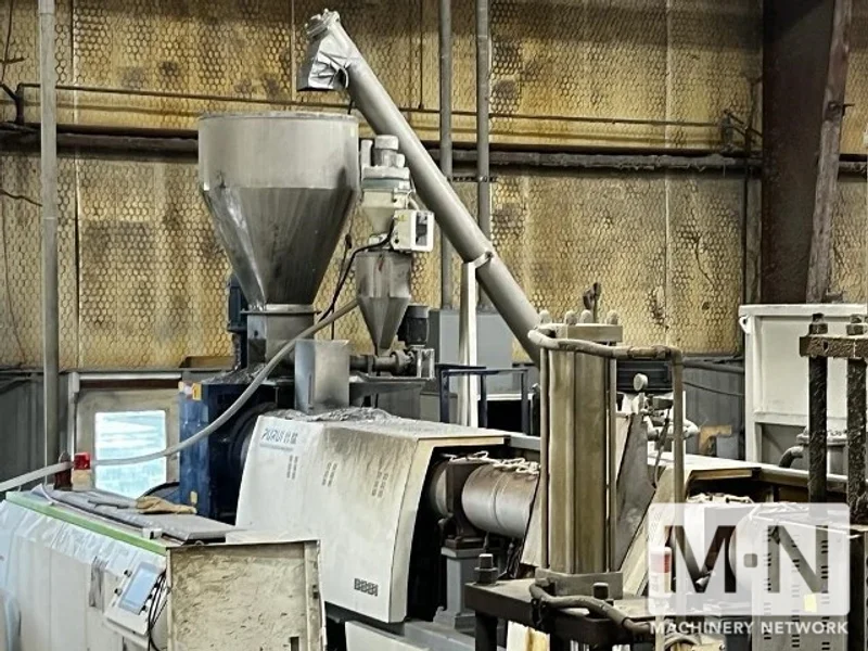 200 MM PURUI MODEL SJ200/32 DUAL EXTRUDER PELLETIZING LINE MFG 2018 (2) AVAILABLE