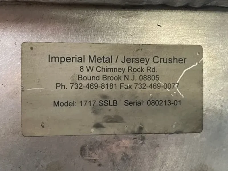 Jersey Crusher 15 Hp Dual Shaft Delumper - 1717sslb