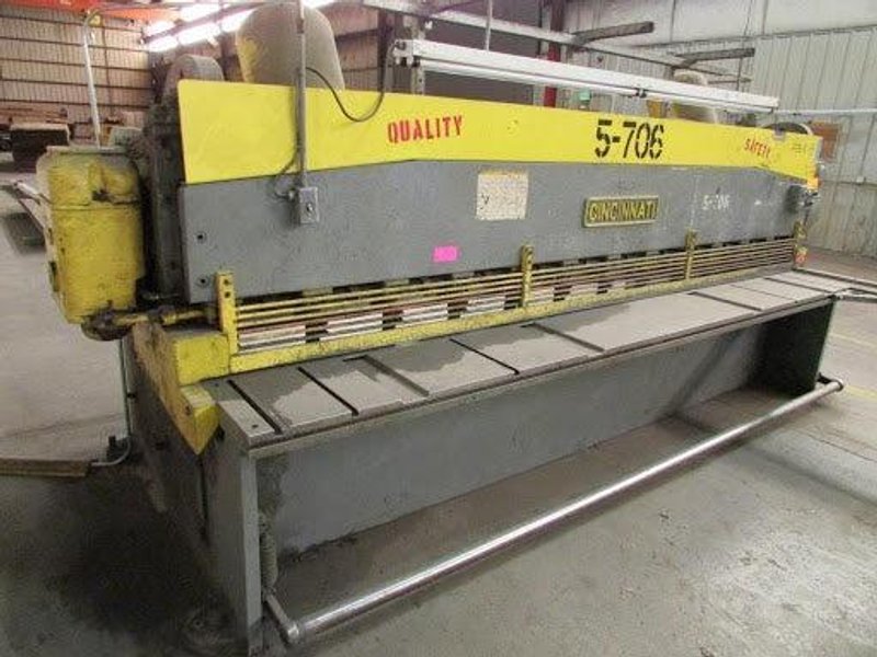 3/16” x 12′ Cincinnati Shear Model 1412, Front Operated Power Back Gauge, Squaring Arm