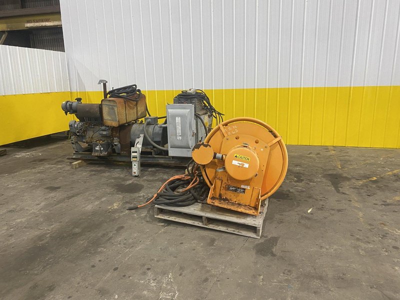 53 TON (107,500 LBS) BUSHMAN MODEL #MT420 TELESCOPING MAGNETIC SPREADER LIFTING BEAM  W/ OHIO MAGNETICS DIESEL GENERATOR: STOCK #20420