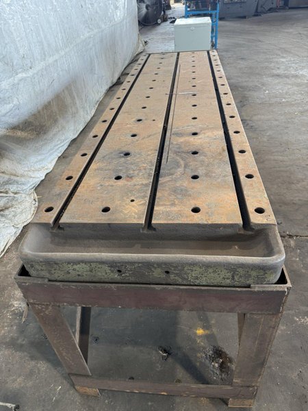 28&quot; WIDE X 84&quot; LONG T-SLOTTED TABLE WITH STAND. STOCK # 0344325