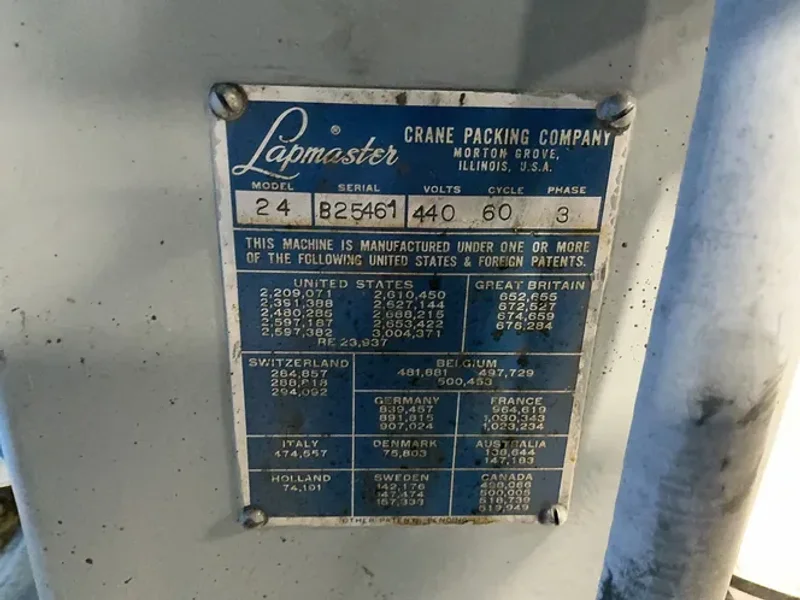 LAPMASTER CRANE PACKING COMPANY 24” DIAMETER LAPPER  -  24