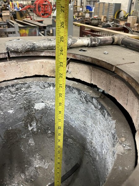 Hiteq portable electric resistance furnace system s/n 2402 with 75kw transformer rated at 75kva, 240x480 high volts, 120/240 low volts, single phase, and controls, crucilbe inside 21&quot; x 23&quot; deep id, looks to be approx. 250# aluminum capacity