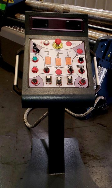 New ECCO Model 3RSP 160/5 Plate Bending Roll. 3 Roll Single Initial Pinch Type. 
Capacity - Mild Steel - 5' x 1/4"