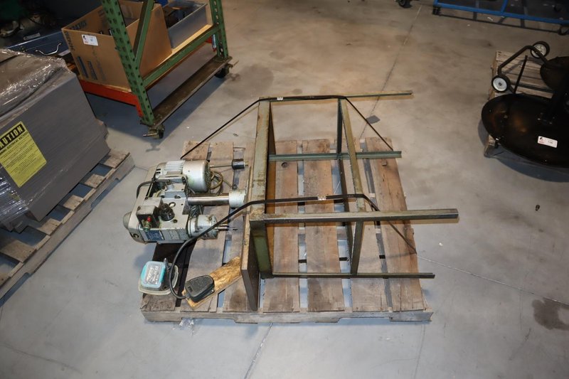 SpeedyCut ST-0 Tapping Machine with 5" Throat W/ Foot Pedal, Mounted On Metal Table- Auction Item