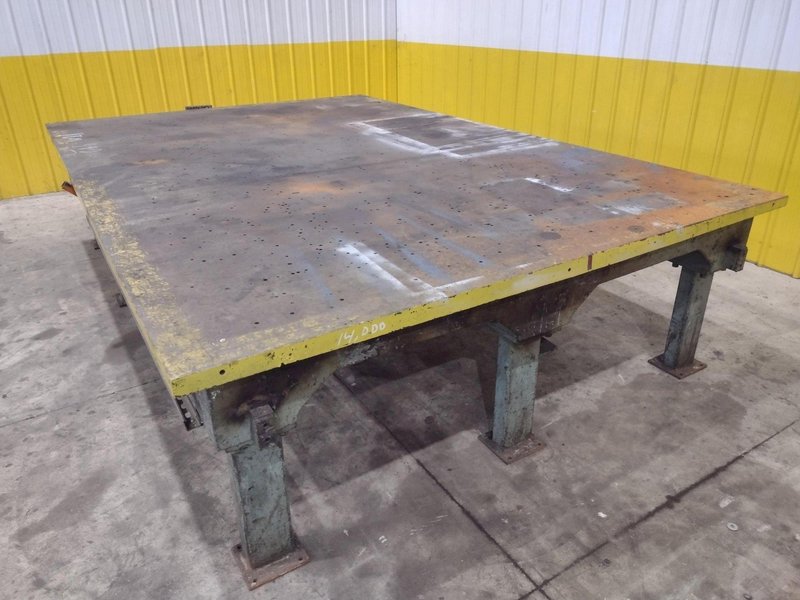 148&quot; X 98&quot; HEAVY DUTY STEEL LAYOUT WELDING SHOP TABLE: STOCK #23565