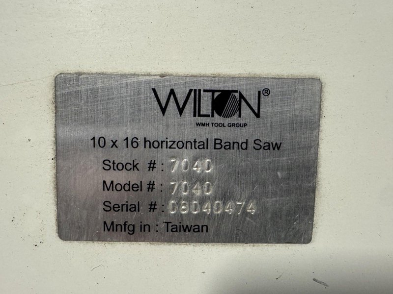 10" x 16" Wilton Horizontal Band Saw 7040, 10" Rounds, 1" Blade, 100-350 FPM, 1.5 HP
