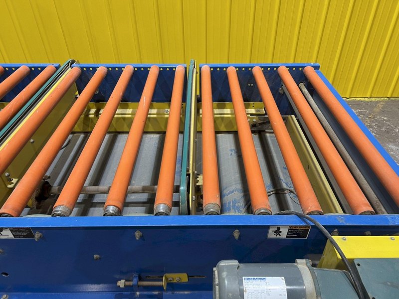 120&quot; X 44&quot; LEWCO POWERED ROLLER CONVEYOR WITH PNEUMATIC TRANSFERS: STOCK #19828