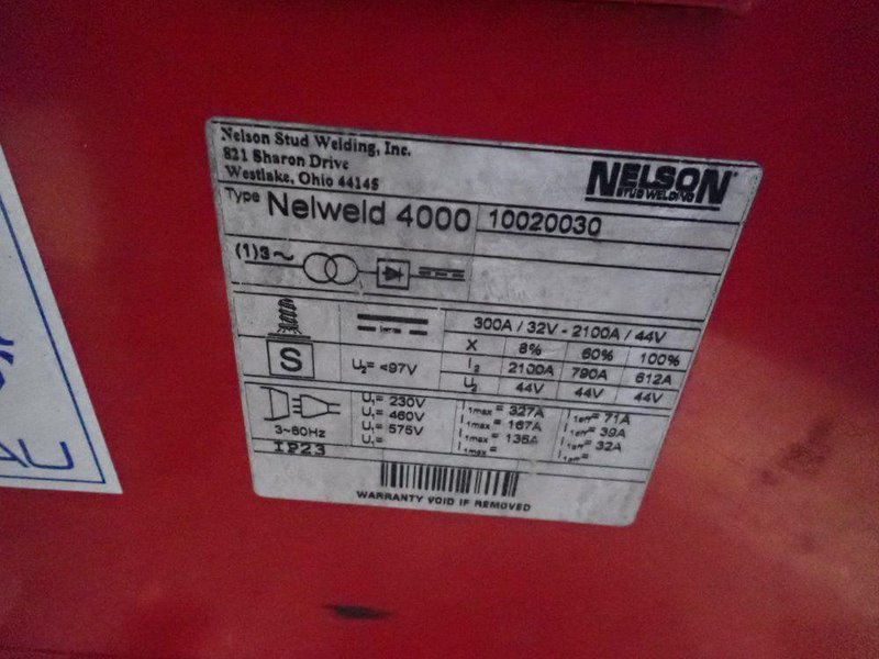 NELSON STUD WELDING 2100 AMPS WELDER  -  NELWELD 4000