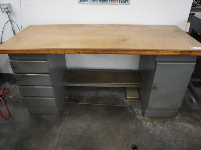 Equipto Work Bench, Wood Top, Cabinet Base, (4) Drawers, Lower Shelf- Auction Item