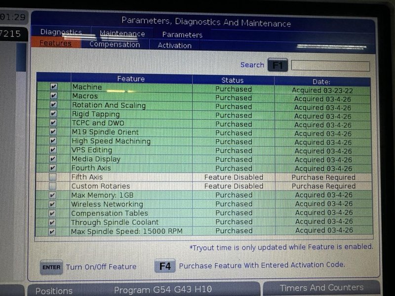 Haas VF-5SS 5 Axis VMC, 2021 – WIPS, Haas Rotary