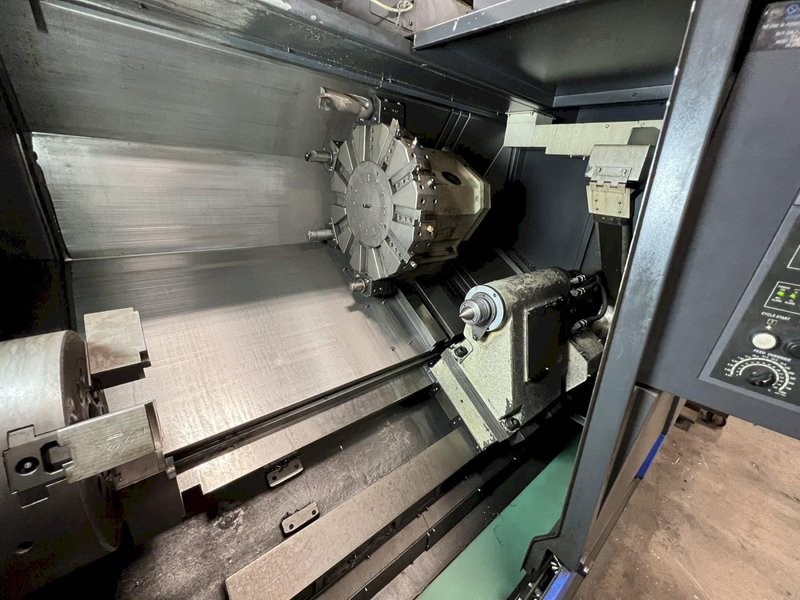 Hwacheon Hi Tech 450B CNC Lathe, 2013- Fanuc Control, Chip Conveyor