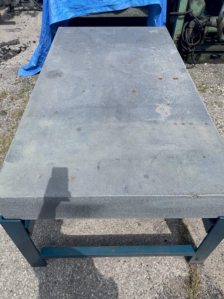 44” X 80” X 8” GRANITE LAYOUT SURFACE PLATE WITH STAND: STOCK #11174