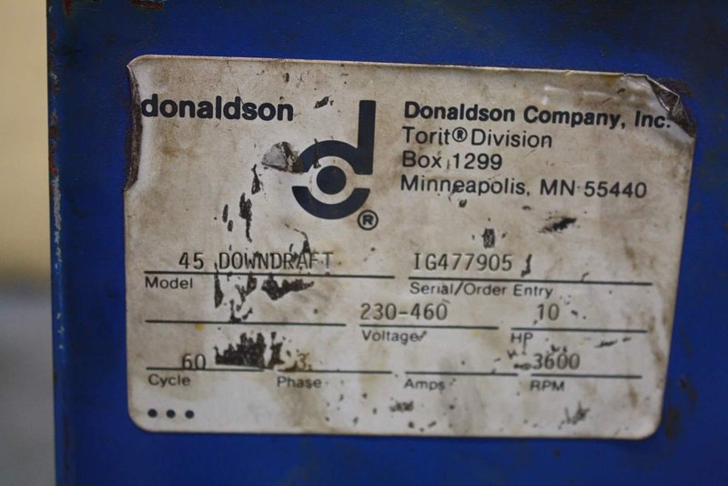 60&#039; X 48&#039; TORIT MODEL 45 DOWNDRAFT TABLE STOCK:67466