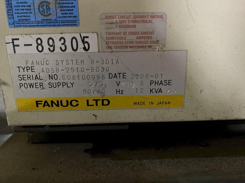 FANUC – R-2000iB/210F w/ R-30iA Controls PARTS ONLY