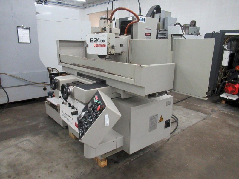Okamoto ACC-12.24 DX Automatic Surface Grinder, 12"x 24", Incremental Downfeed, Over Wheel Dresser,  Coolant