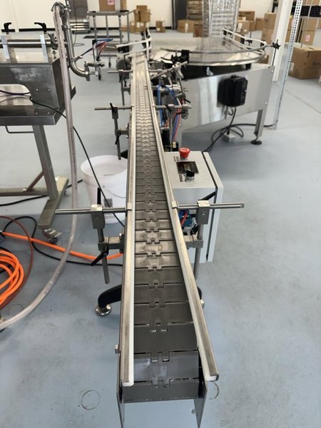 Accutek SVF 02-002-000 Single Piston Filler with Conveyor, Heated and Agitated Hopper, and E-Pak Accumulation Table, 2014