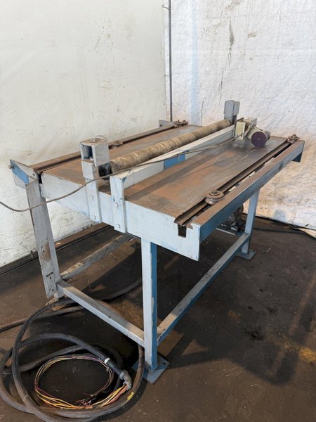 48” WIDE CUT-TO-LENGTH LINE: FAMCO SHEAR WITH FEED ROLL &amp; AMS CONTROLS: STOCK #23384