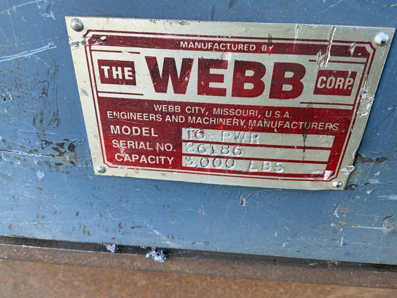 6000 LBS WEBB MODEL #T6- PWR 16 TANK TURNING ROLLS: STOCK #81376