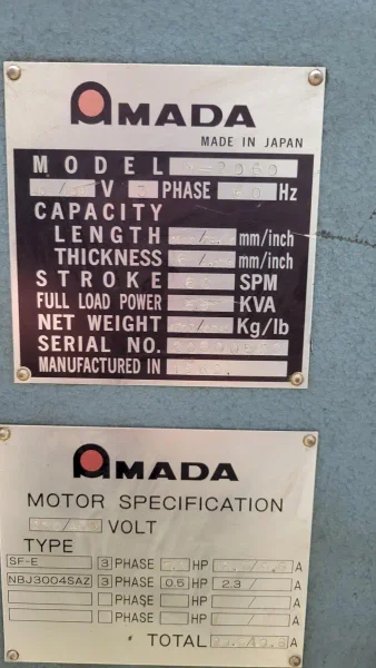 1986 AMADA M-2060 | Shears, Power Squaring (In)