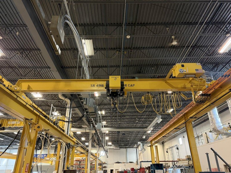 5 TON X 21' X 90' X 13' OMH SINGLE GIRDER OVERHEAD CRANE &amp; RUNWAY SYSTEM: YOBRO #26274