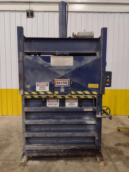60&quot; X 48&quot; X 30&quot; MAX-PAK MODEL #MP-60-E VERTICAL HYDRAULIC CARDBOARD BALER: STOCK #23656