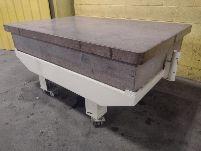 72 X 48&quot; X 12&quot; 4 LIP PINK GRANITE SURFACE PLATE WITH STAND: STOCK 17346