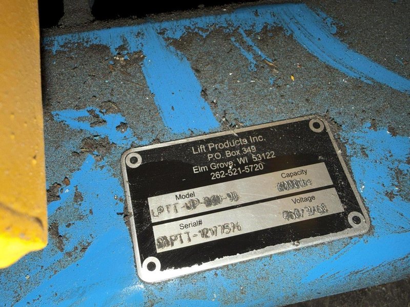 6,000 LBS X 48" X 48" MAX MODEL #LPTT-UP-060-90 HYDRAULIC TILT UPENDER 90 DEGREE FLIP TABLE : YOBRO #25892