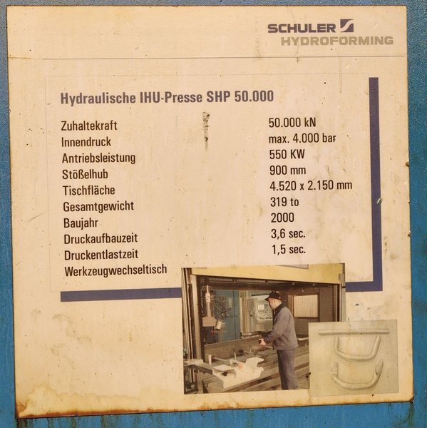 5000 Ton Schuler Hydroforming Press, 2000