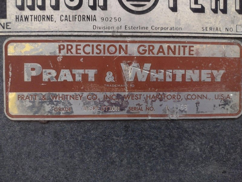 6&#039; X 4&#039; X 5&quot; COLLINS MICROFLAT GRANITE INSPECTION SURFACE PLATE AND TABLE STAND: STOCK #19004