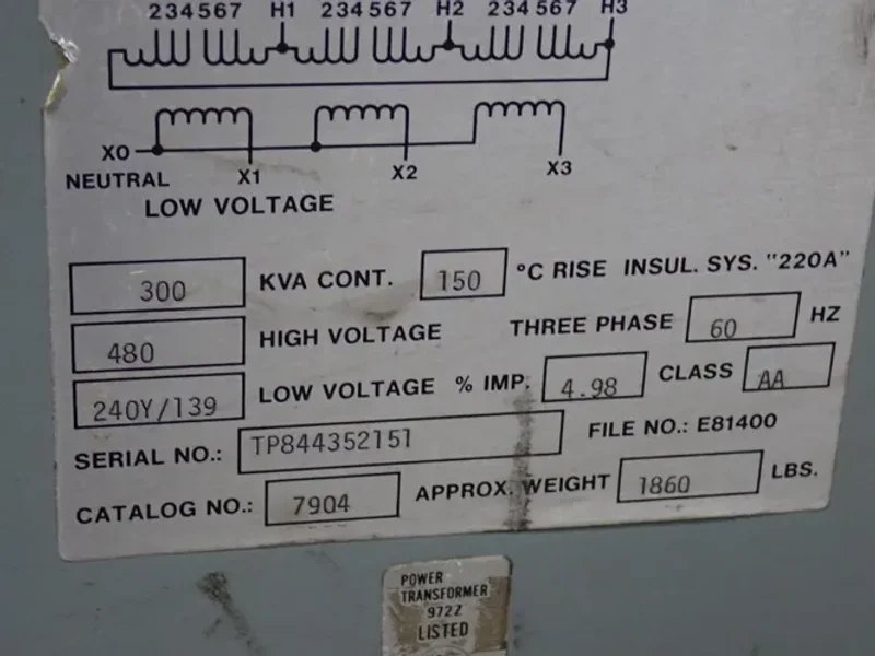 AED 300 KVA TRANSFORMER   -  7904