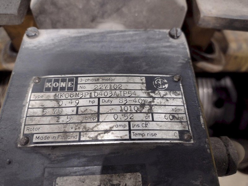 5 TON 10,000 LBS KONE MODEL #FEM 1AM POWER CABLE HOIST WITH TROLLEY: STOCK #18668