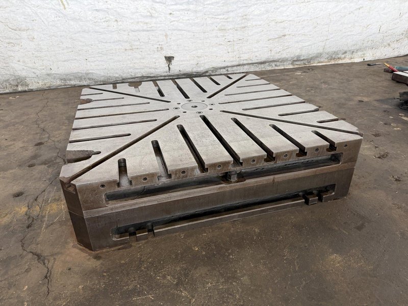 36" WIDE x 36" LONG x 9" TALL SIARTO PRECISION T SLOTTED MANUAL INDEX TABLE. STOCK # 0433626