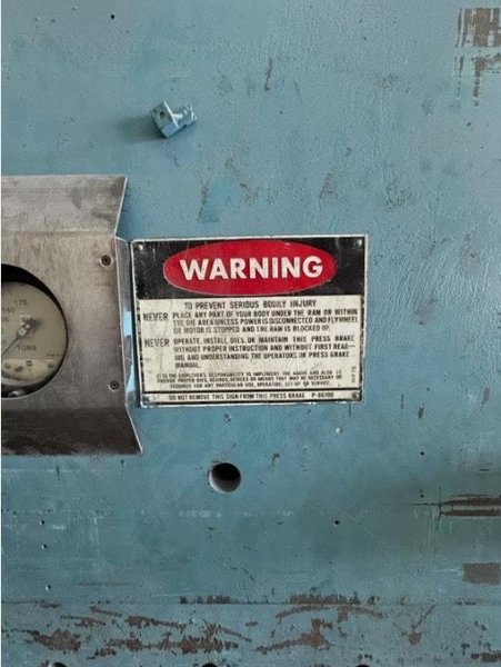 175 Ton x 12′ Niagara HBM-175-10-12 Hydraulic Press Brake, 1980