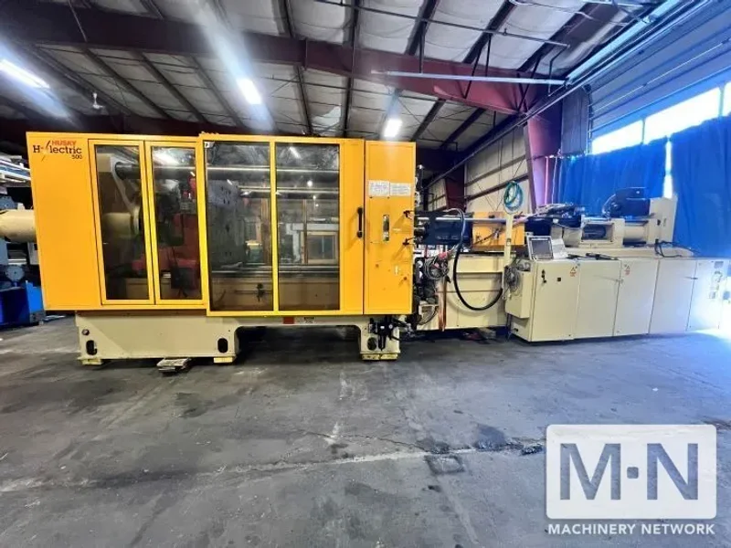 550 TON 39.3 OZ HUSKY MODEL H500RS80/65 INJECTION MOLDING MACHINE MFG 2011 (2) available