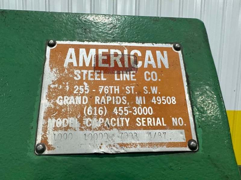 10,000 LB X 42&quot; AMERICAN STEEL LINE ASL MODEL #1000 MOTORIZED COIL REEL UNCOILER STOCK #3663