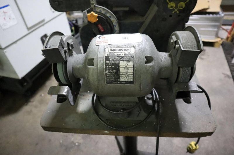 Washington 6&quot; Bench Grinder and Ryobi Combination 6&quot; Belt, 6&quot; Disc Grinder on Stand- Auction Item