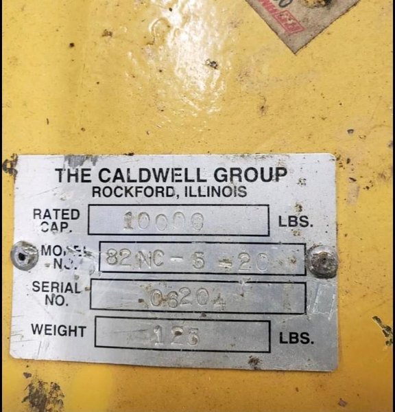 10000# CALDWELL COIL HOOK STOCK# 2628
