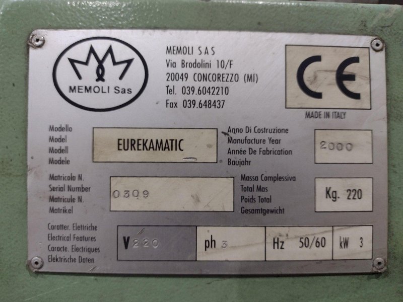 CARELL (MEMOLI) MODEL #EUREKAMATIC UNIVERSAL PROGRAMABLE BENDER: YOBRO #24253